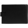 Шкіряне чоловіче портмоне класичного стилю в чорному кольорі з хлястиком на кнопці KARYA (2417099) - 4