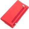 Добротний жіночий гаманець із натуральної шкіри флотар червоного кольору з клапаном KARYA (2417161) - 2