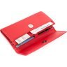 Добротний жіночий гаманець із натуральної шкіри флотар червоного кольору з клапаном KARYA (2417161) - 5