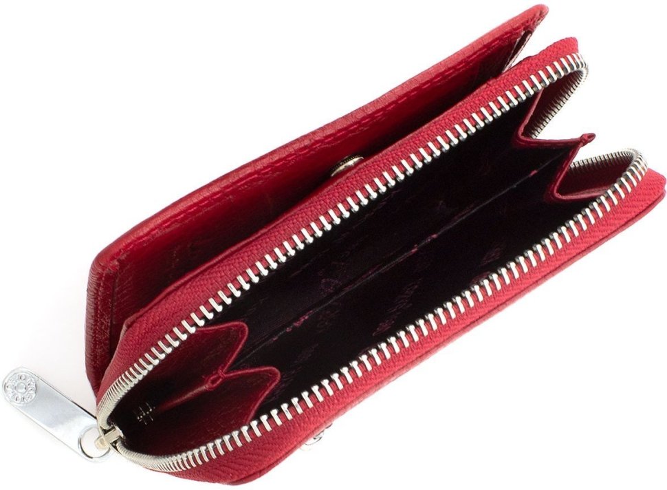 Зручний гаманець червоного кольору з натуральної шкіри флотар KARYA (1152-46)