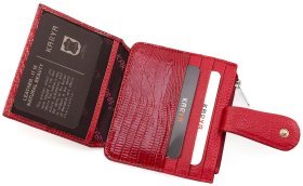 Красивый картхолдер красного цвета из натуральной кожи KARYA (0018-074)