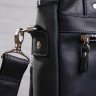 Черная мужская вертикальная сумка под формат А4 из винтажной кожи SHVIGEL (11169) - 9