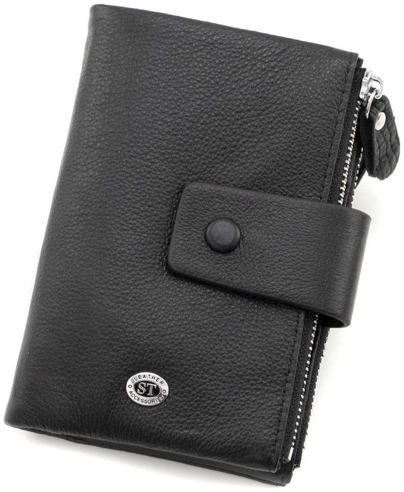 Портмоне женское из натуральной кожи черного цвета ST Leather 94578 modnotak фото №3