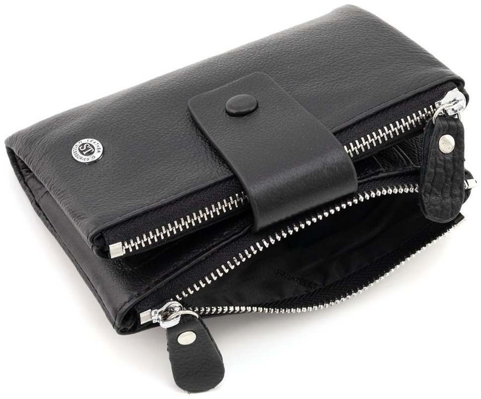 Портмоне женское из натуральной кожи черного цвета ST Leather 94578 modnotak фото №5