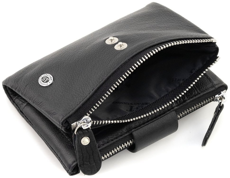 Портмоне женское из натуральной кожи черного цвета ST Leather 94578 modnotak фото №6