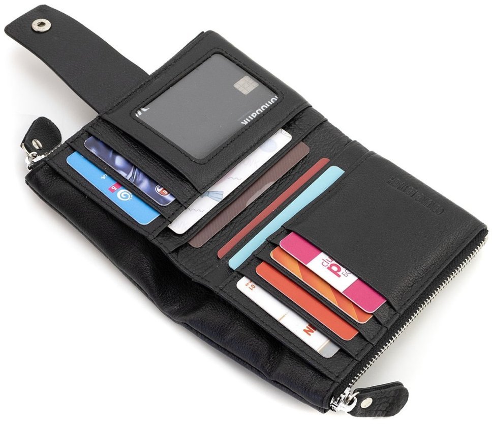 Портмоне женское из натуральной кожи черного цвета ST Leather 94578 modnotak фото №7