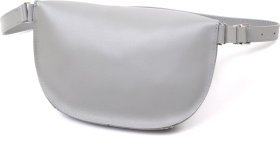 Жіноча бананка із натуральної гладкої шкіри сірого кольору Shvigel (16389)