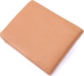 Рыжее мужское портмоне из мягкой фактурной кожи без застежки KARYA (2421064)