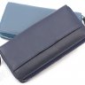 Шкіряний жіночий гаманець на блискавки синього кольору BOSTON (17631) - 3