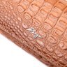 Жіночий гаманець помаранчевого кольору з натуральної шкіри з тисненням під крокодила KARYA (2421164) - 3