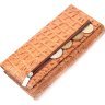 Жіночий гаманець помаранчевого кольору з натуральної шкіри з тисненням під крокодила KARYA (2421164) - 6