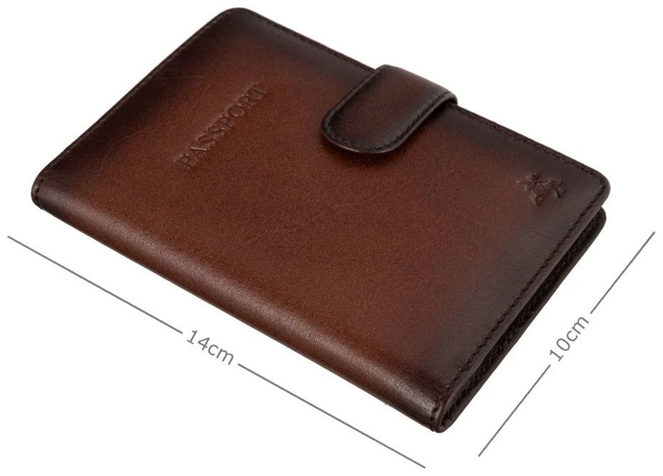 Обложка для документов из натуральной кожи на кнопке Visconti AT74 коричневого цвета 95478 фото №5 Обложка для документов из натуральной кожи на кнопке Visconti AT74 коричневого цвета 95478 modnotak фото №5