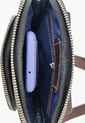 Современная мужская наплечная сумка коричневого цвета VATTO (11720) - 2