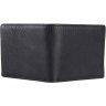 Черное мужское портмоне из натуральной кожи без застежки Vintage (2414516) - 5