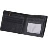 Черное мужское портмоне из натуральной кожи без застежки Vintage (2414516) - 6