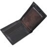Черное мужское портмоне из натуральной кожи без застежки Vintage (2414516) - 10