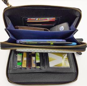 Чоловічий гаманець - клатч на два відділення чорного кольору VATTO (11820) - 2