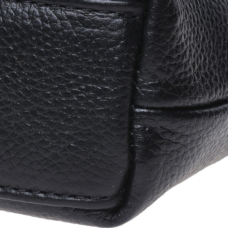 Зручна чорна чоловіча сумка на плече із зернистої шкіри Keizer (21362)