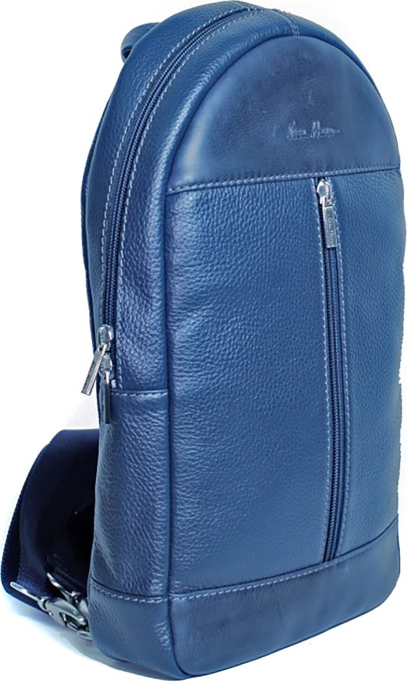 Синій шкіряний рюкзак із натуральної шкіри Issa Hara (21147)