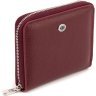 Шкіряний жіночий гаманець бордового кольору на блискавці ST Leather 1767278 - 8