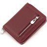 Шкіряний жіночий гаманець бордового кольору на блискавці ST Leather 1767278 - 3