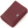 Шкіряний жіночий гаманець бордового кольору на блискавці ST Leather 1767278 - 4
