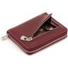 Шкіряний жіночий гаманець бордового кольору на блискавці ST Leather 1767278 - 5