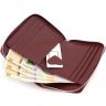 Шкіряний жіночий гаманець бордового кольору на блискавці ST Leather 1767278 - 7