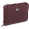 Шкіряний жіночий гаманець бордового кольору на блискавці ST Leather 1767278 - 1