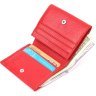 Червоний жіночий гаманець невеликого розміру з натуральної шкіри з монетницею KARYA (2421380) - 5
