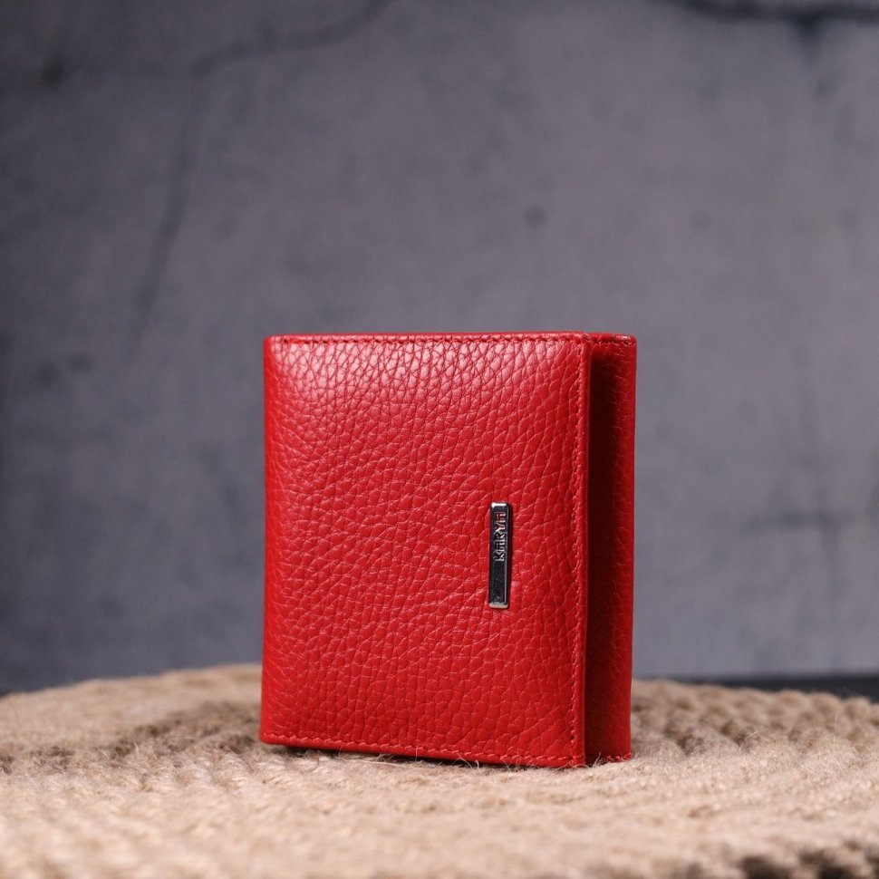 Червоний жіночий гаманець невеликого розміру з натуральної шкіри з монетницею KARYA (2421380)