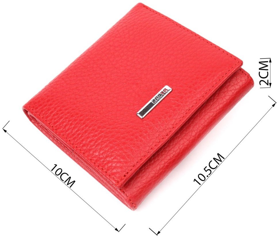 Червоний жіночий гаманець невеликого розміру з натуральної шкіри з монетницею KARYA (2421380) modnotak фото №10