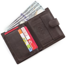 Кожаное вертикальное портмоне на кнопке Tailian (16359)