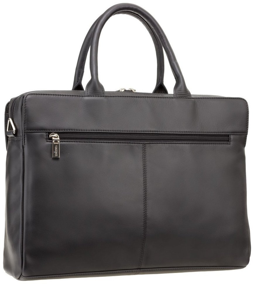 Жіноча шкіряна сумка чорного кольору для ноутбука 13-ти дюймів Visconti Ollie 77378