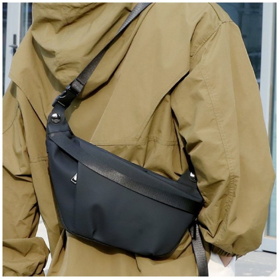 Текстильная мужская сумка-слинг через плечо на одно отделение Confident 77478
