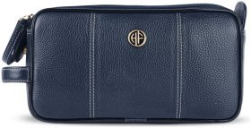 Кожаный несессер на 2 отделения с петлей на кисть Hammonds Flycatcher TC4002 синего цвета 107978