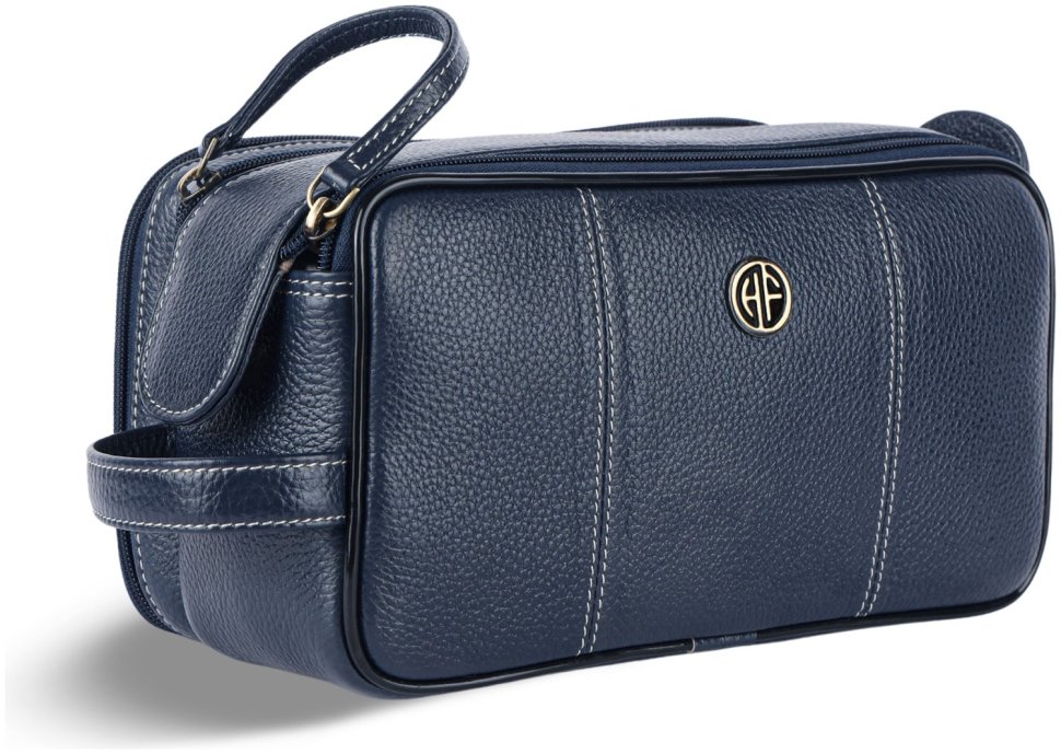 Кожаный несессер на 2 отделения с петлей на кисть Hammonds Flycatcher TC4002 синего цвета 107978 modnotak фото №5