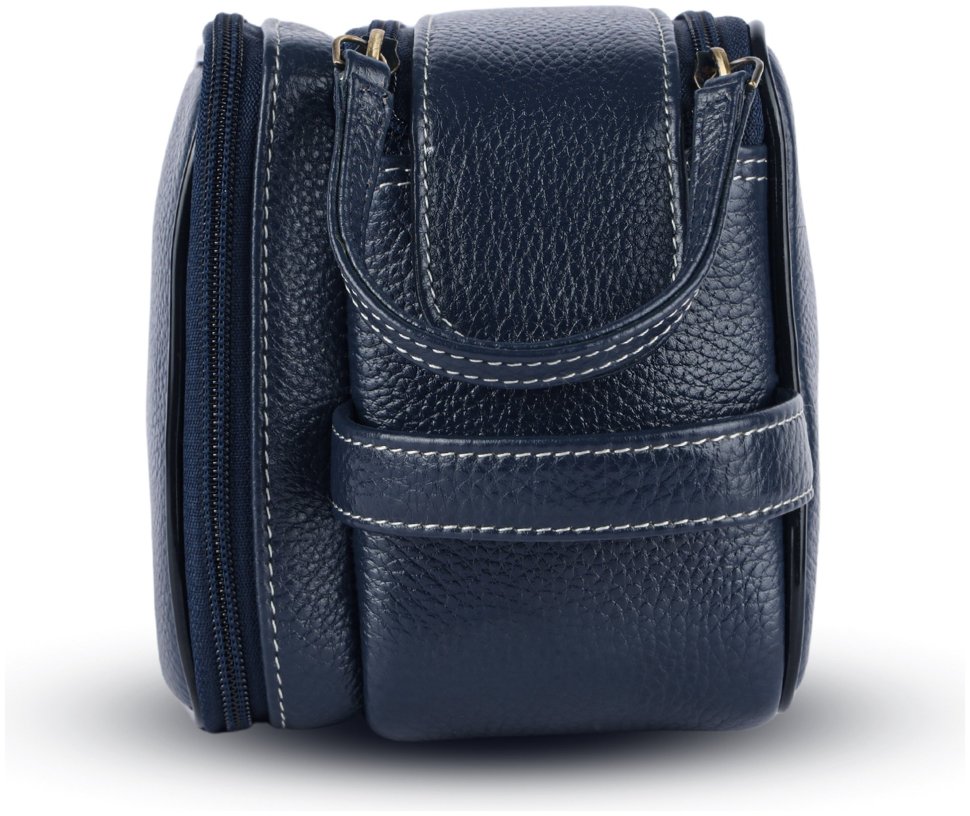 Кожаный несессер на 2 отделения с петлей на кисть Hammonds Flycatcher TC4002 синего цвета 107978 modnotak фото №6