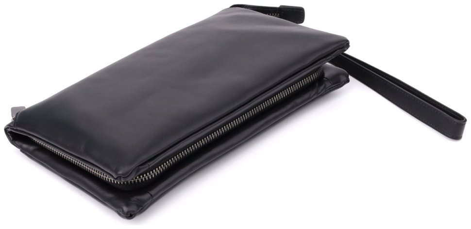 Класичний повсякденний чоловічий клатч із гладкої шкіри з ремінцем на зап’ястя Vintage 98178 чорного кольору фото №5 Класичний повсякденний чоловічий клатч із гладкої шкіри з ремінцем на зап’ястя Vintage 98178 чорного кольору modnotak фото №5