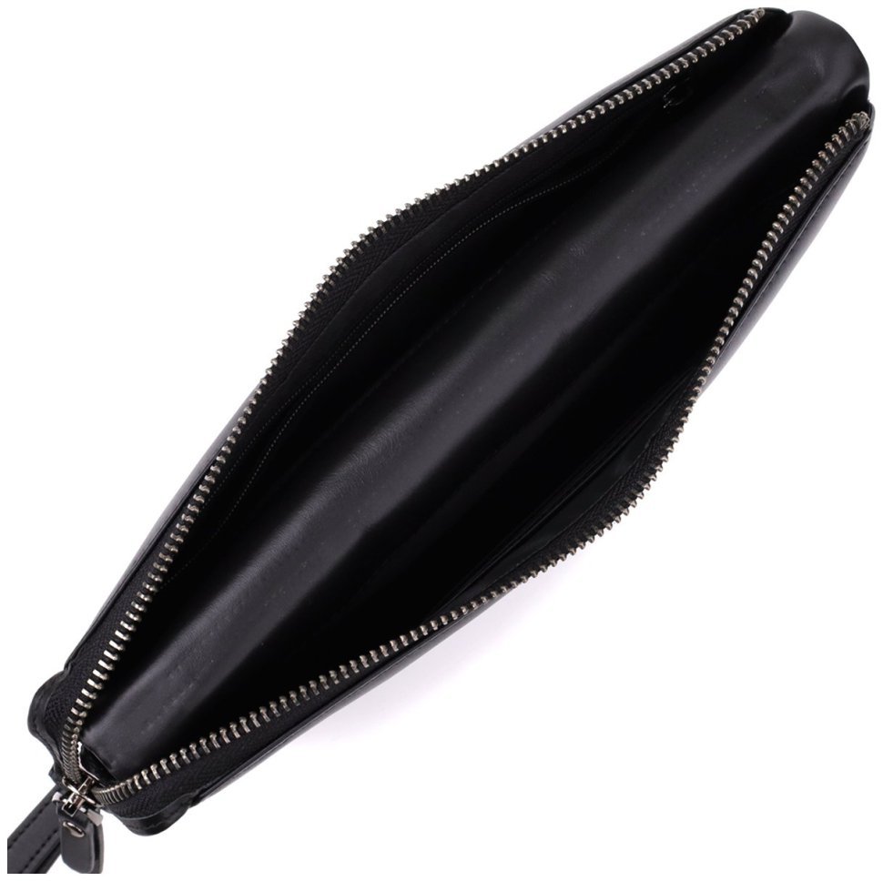 Класичний повсякденний чоловічий клатч із гладкої шкіри з ремінцем на зап’ястя Vintage 98178 чорного кольору фото №7 Класичний повсякденний чоловічий клатч із гладкої шкіри з ремінцем на зап’ястя Vintage 98178 чорного кольору modnotak фото №7