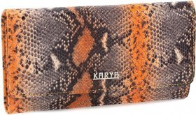 Кожаный кошелек в неоднородном окрасе с тиснением под змею KARYA (12380)