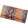 Кожаный кошелек в неоднородном окрасе с тиснением под змею KARYA (12380) - 3