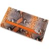 Кожаный кошелек в неоднородном окрасе с тиснением под змею KARYA (12380) - 4