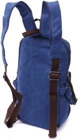 Синий мужской текстильный слинг-рюкзак в стиле милитари Vintagе 2422181