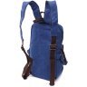Синій чоловічий текстильний слінг-рюкзак у стилі мілітарі Vintagе 2422181 - 2