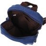 Синій чоловічий текстильний слінг-рюкзак у стилі мілітарі Vintagе 2422181 - 4