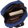 Синій чоловічий текстильний слінг-рюкзак у стилі мілітарі Vintagе 2422181 - 5