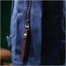 Синій чоловічий текстильний слінг-рюкзак у стилі мілітарі Vintagе 2422181 - 9