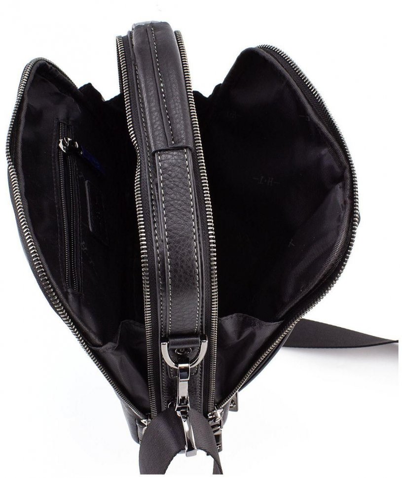 Шкіряна повсякденна сумка на два відділення H.T Leather (10122)