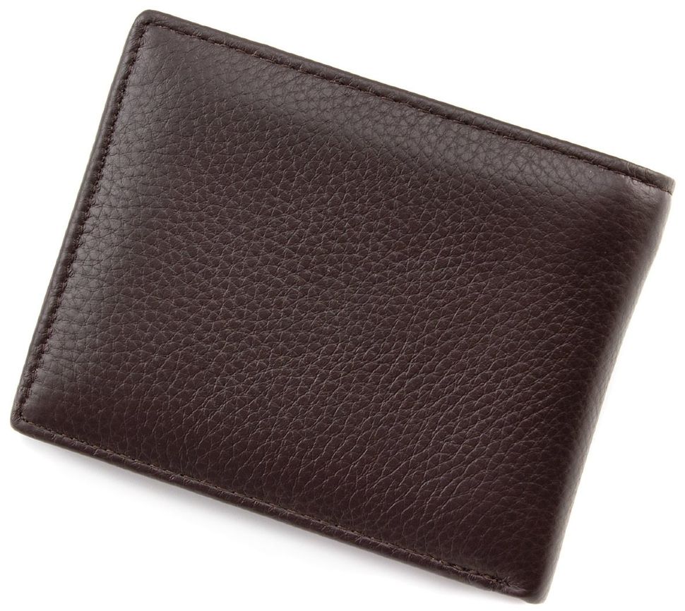 Коричневый кожаный кошелек с зажимом BOSTON (16704)